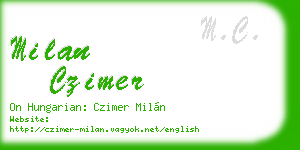 milan czimer business card